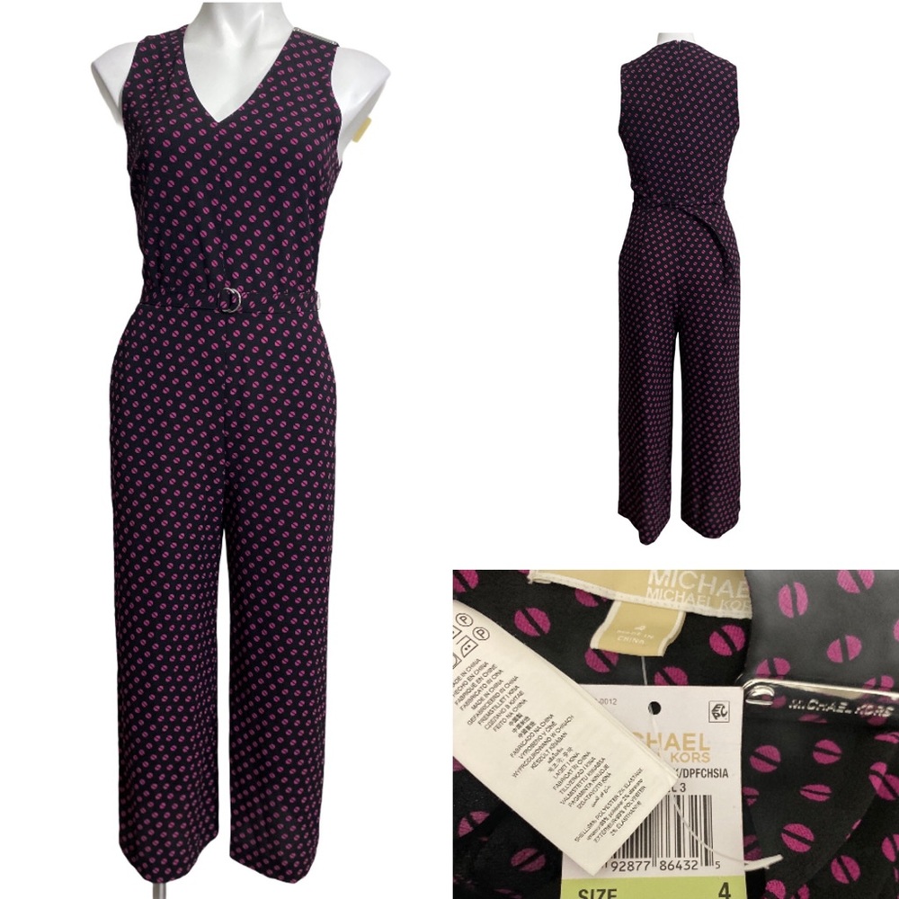 Michael Michael Kors pink blue sleeveless jumpsuit